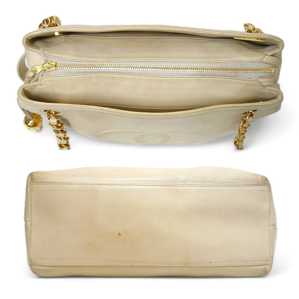 Chanel Lambskin Chain Bag Ivory Gold View 4